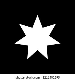 White simple flat style light star flares  isolated on black background. Vector illustration