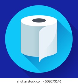 White simple flat toilet paper icon vector