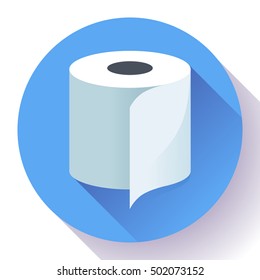 White simple flat toilet paper icon vector