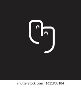 The white simple line and curve