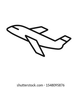 weiß, einfach, minimalistisch umrissen, lineares Flugzeug, Airbus, Reisesymbol schwarze Vektorgrafik.