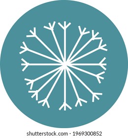 White simple snowflake, icon illustration, vector on white background