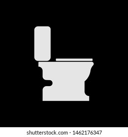 White simple toilet icon, on white background