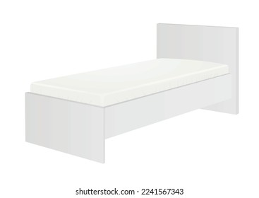 White single bed. vector illustration