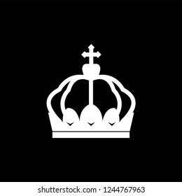 White single royal crown vector