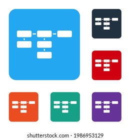 White Site map icon isolated on white background. Set icons in color square buttons. Vector
