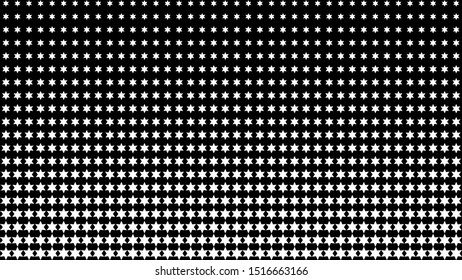 White six pointed star pattern abstract on black background. Vector illustration.