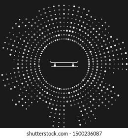 White Skateboard icon isolated on grey background. Extreme sport. Sport equipment. Abstract circle random dots. Vector Illustration