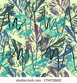 White skeleton decorative leaves vector seamless background Seamless pattern on leaves theme. Autum pattern.