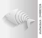 White skeleton fish, vector illustration eps 10 graphic