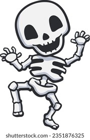 white skeleton halloween monster doodle handrawn vector drawing