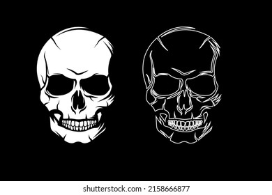 White Skeleton head vector design