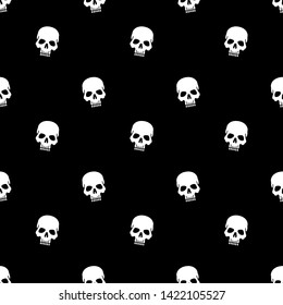 White skeleton skull seamless pattern