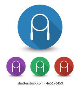White Skipping Rope icon in different colors set
