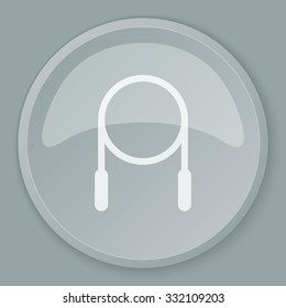 White Skipping Rope icon on grey web button