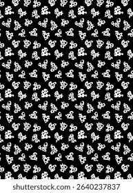 White Skull and Crossbones Pattern on Black Background Seamless Repeating Design	