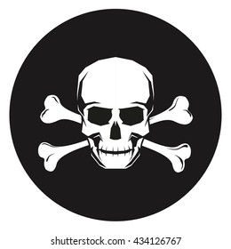 White skull with crossed bones beneath For drug and medicine alerts vector illustration eps image logo black silhouette emblem jpg