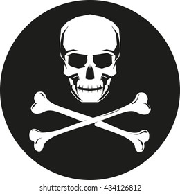 White skull with crossed bones beneath For drug and medicine alerts vector illustration eps image logo black silhouette emblem jpg