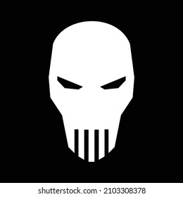 white skull head flat vector design
