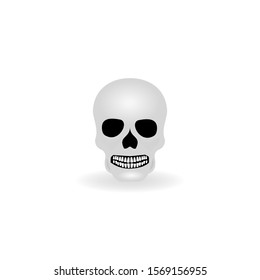 White Skull Head Illustration Design Shadow Stock Vector (Royalty Free ...