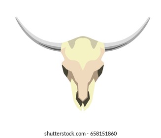 White skull with horns
