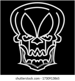 El logo del cráneo blanco de las líneas