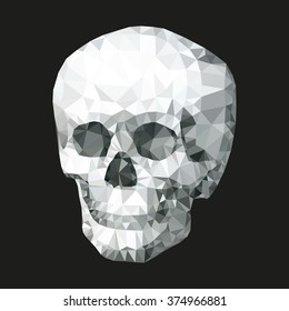 white skull in a manner a triangulation