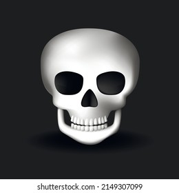 White Skull On Black Background Vector Stock Vector (Royalty Free ...