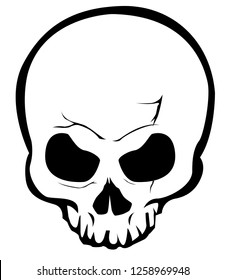 White skull painting