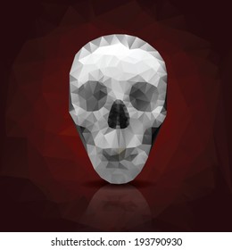 White skull. Vector background eps10