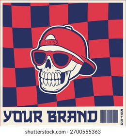 Cráneo Blanco Con Gorra Al Revés.