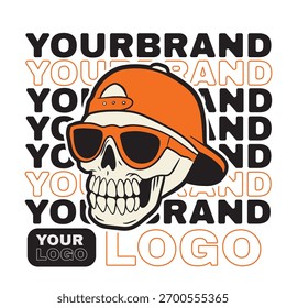 White Skull Wearing Backwards Cap.