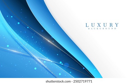White and sky blue background with glitter light effects decorations and bokeh, Luxury cover design concepts.
