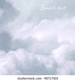 White Sky and Clouds. Vector