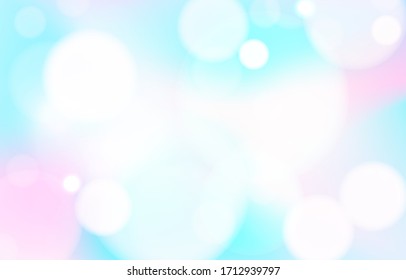 White sky pastel bokeh pink background. White soft blur light effect wallpaper. Abstract blue bokeh blurred. Shiny bokeh light. Vector illustration.