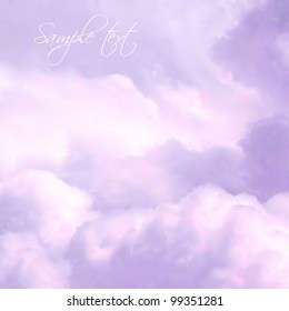 White Sky and  pink Clouds. Vector