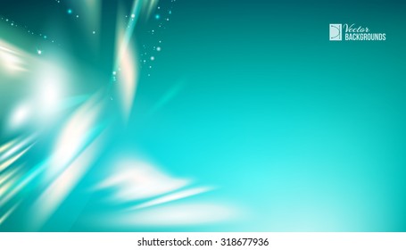 White Skyflare over dark blue background. Element blue light with blur effect. Abstract glow. Vector illustration.