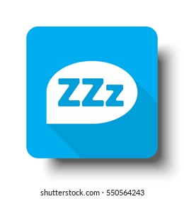 White Sleep icon on blue web button