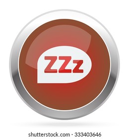 White Sleep icon on red web app button