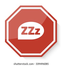 White Sleep icon on red stop sign web app