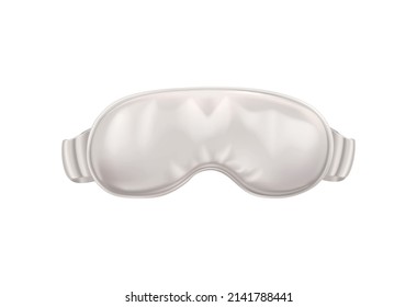 White sleeping mask on blank background realistic vector illustration