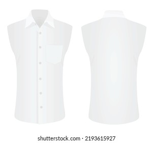 White Sleeve Less Shirt Vector Stock Vector (Royalty Free) 2193615927 ...