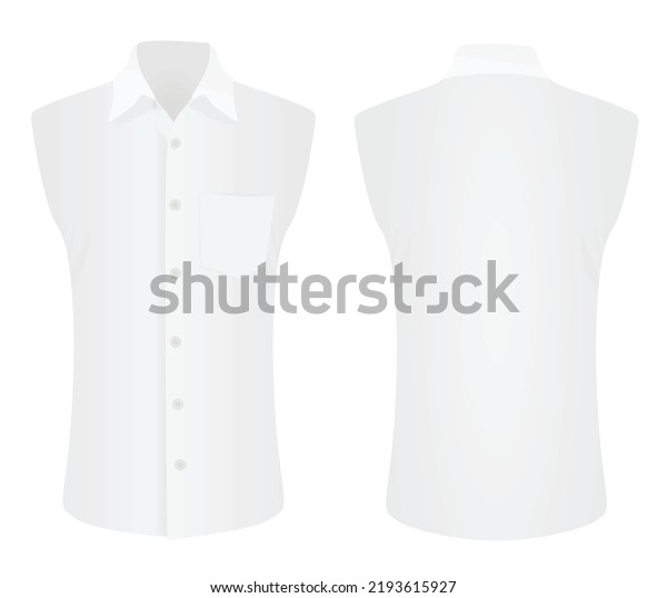 White Sleeve Less Shirt Vector Stock Vector (Royalty Free) 2193615927 ...