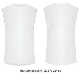 Men white sleeveless t shirt Royalty Free Vector Image