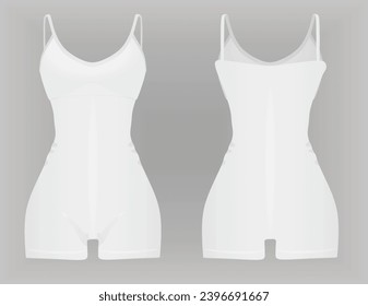 White sleeveless jumpsuit. vector illustration