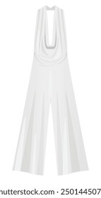 White sleeveless jumpsuit. vector illustration