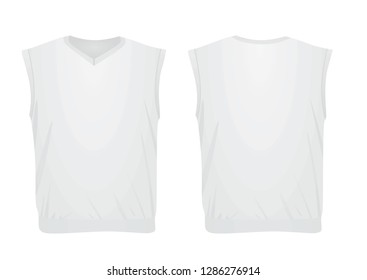 White  sleeveless sweater. vector illustration