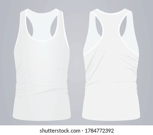 White sleeveless t shirt. vector illustration