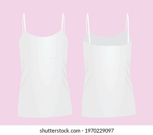 White sleeveless t shirt. vector illustration