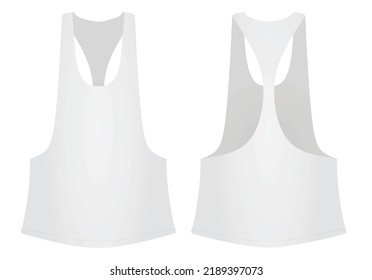 White sleeveless t shirt. vector illustration